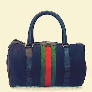 Vintage GUCCI Web Boston Bag